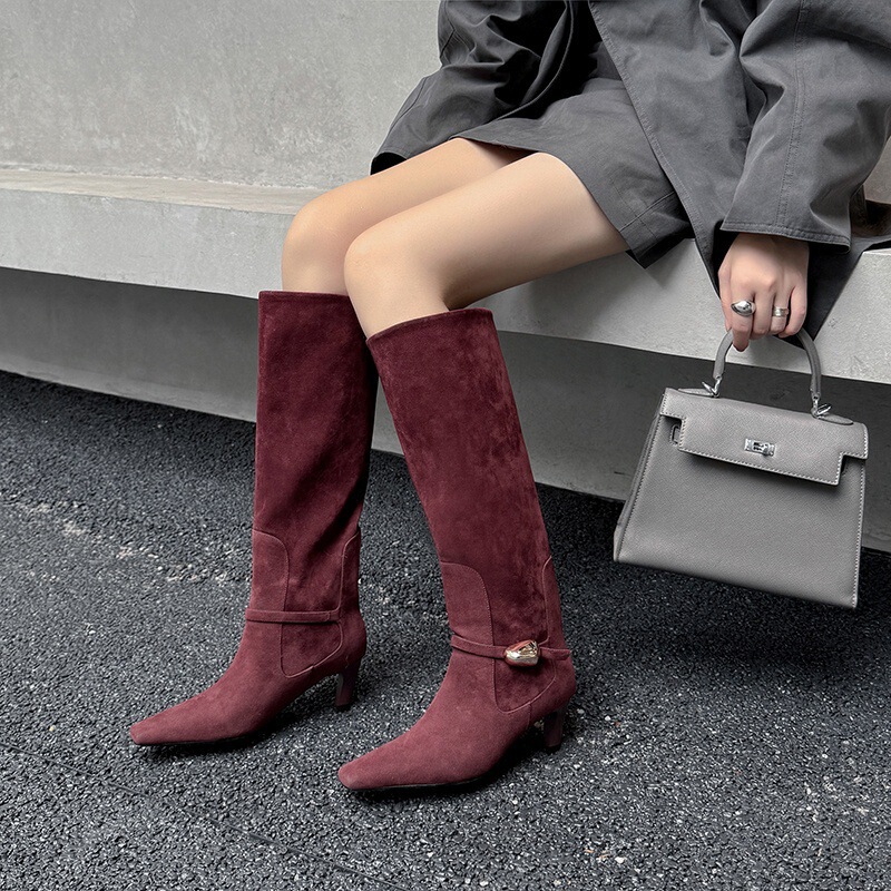 Seasonal New European and American Fashion Versatile High Boots 2025 Autumn and Winter New Square Toe Thick Heel Over-The-Knee Boots