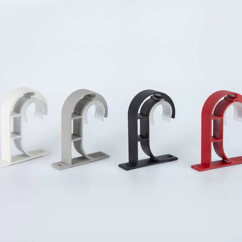 窗帘配件铝合金罗马杆支架单双杆架子窗帘杆底座顶装挂钩式免打孔