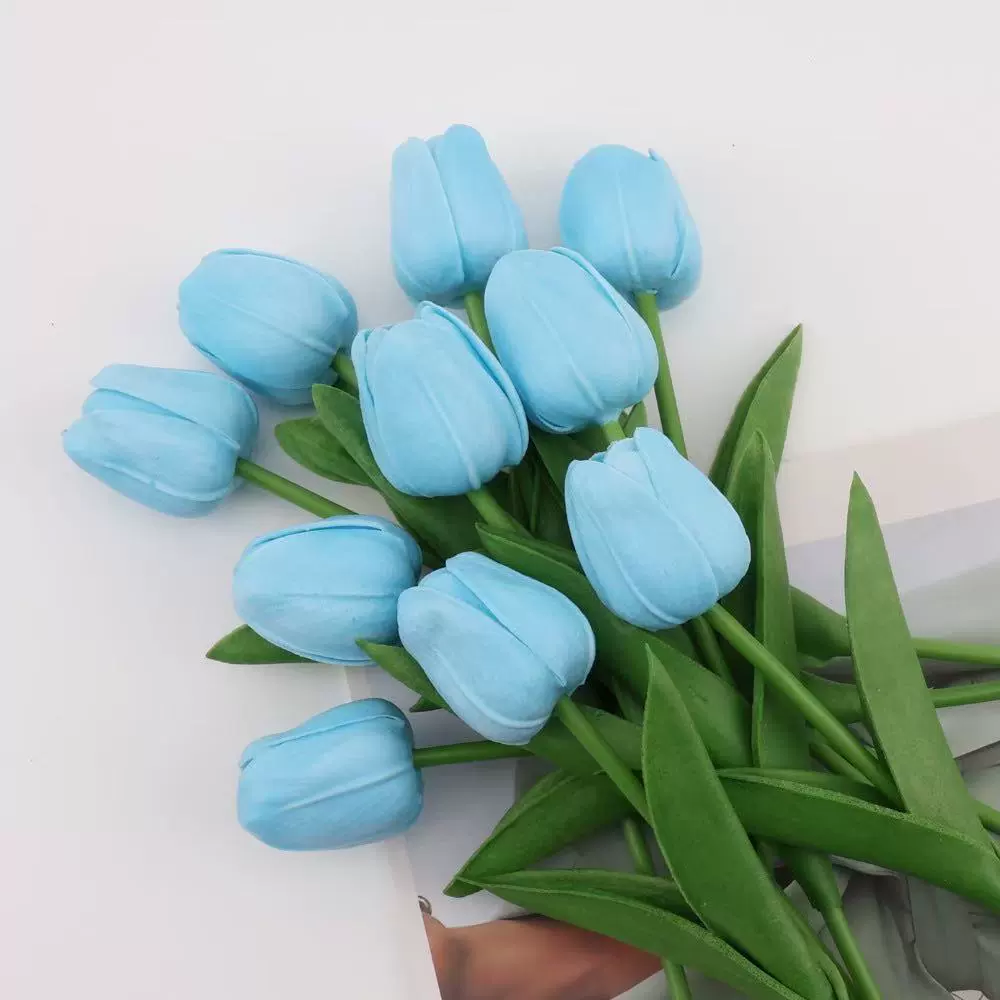 Искусственный тюльпан (Tulip) 10 г, пластиковый декоративный букет — разнообразные цвета
