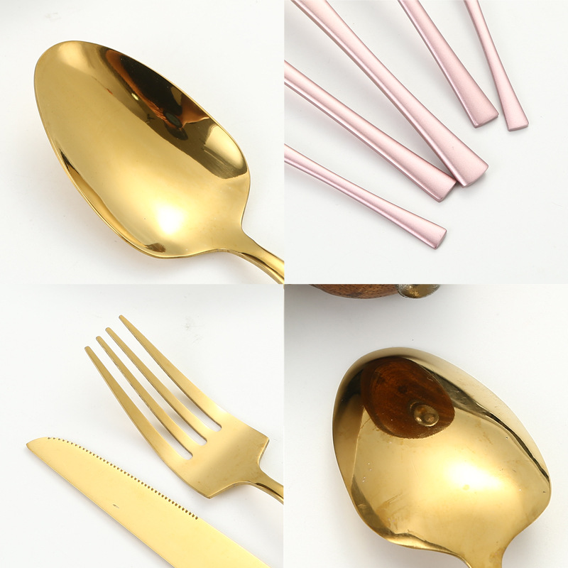 Venta al por mayor Amazon transfronterizo suministro de acero inoxidable traje de vajilla/5 cintura pequeña 5 piezas principales cuchillo, tenedor y cuchara caja de regalo traje