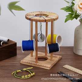 跨境木制手链编织工具可DOY手链编织圆盘家用桌面木质编织器