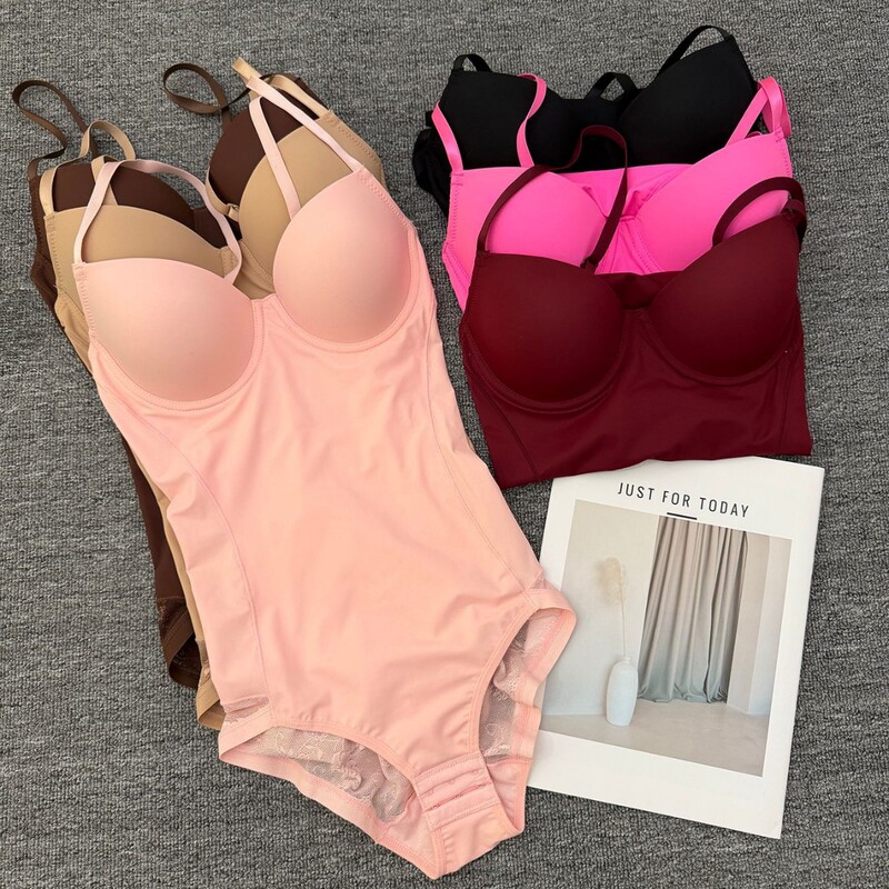 Cross-Border Sling Body Shaping Tummy Control Jumpsuit for Women Postpartum Corset Waist Shaping Bra Breast Support Pink Bottoming Intimates