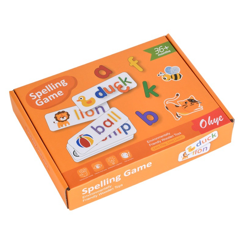 Cross-border Amazon ECE 26 cartas del alfabeto Inglés ejercicios de ortografía juguetes educativos deletrear juegos de palabras