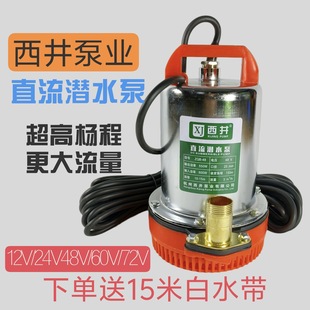 Xijing High-Power Dc Submersible Pump Battery Car Water Pumping High Lift Household Vegetable Watering 12V24V48V60V72V