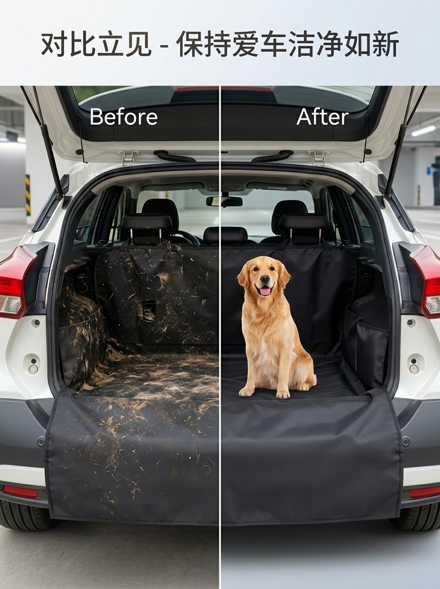 Cross-border car pet mat, waterproof, dirt-resistant, easy to clean, made of Oxford fabric, suitable for both cats and dogs, portable car trunk mat
