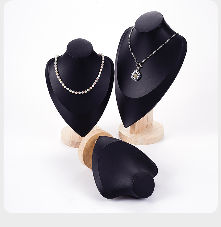 Simple Style Style 1 Piece PU Wood Simple Style Solid Color Jewelry Display Bust