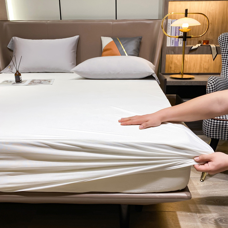 WBZ7 Waterproof Mattress Protector Ice Silk Bed Skirt Single Bed Cover Mattress Cover Protective Sheet Waterproof Leak-Proof Breathable Dustproof