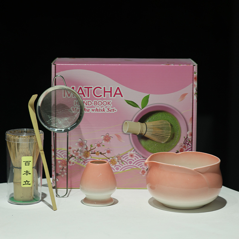 MATCHA跨境专供多款新品陶瓷5件套抹茶碗带嘴宋代点茶茶筅工具套|undefined