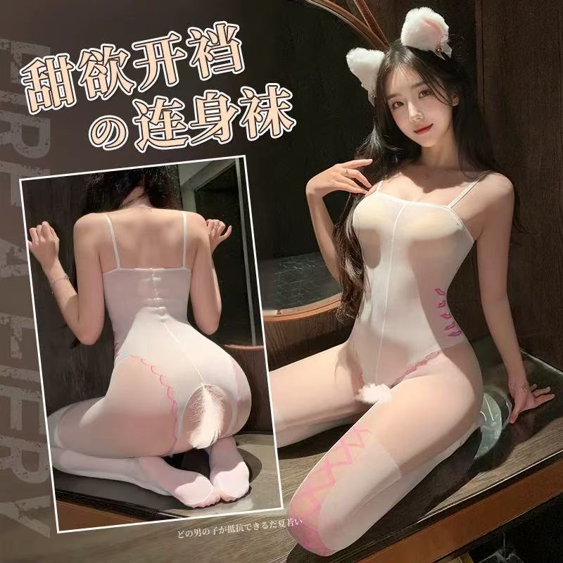 Purely Sexy White Silk Strapless Stockings, New Style See-Through Erotic Open-Crotch No-Take-Off Temptation Slimming Tight-Fitting Bodystocking Purely Sexy White Silk Strapless Stockings, New Style See-Through Erotic Open-Crotch No-Take-Off Temptation Slimming Tight-Fitting Bodystocking
