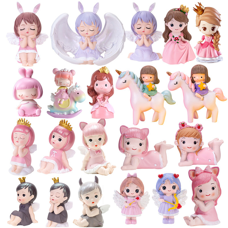 Online celebrity girl birthday princess theme cake decorations cute cartoon princess baby year-old party dress up