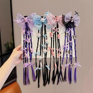 Children's Kulomi Wig Braids Little Girl Sweet Cool Boxing Braids Hair Loop Girls High Pony Tail Hair Rope Hair Rope Headwear