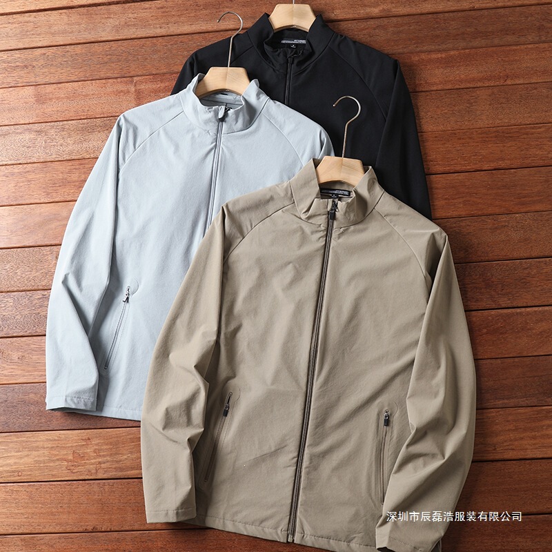 Dipinti Golf Series Outdoor Men's Lightweight Breathable Quick-Dry Spring/Summer Jacket with Taped Seams and Stand-Up Collar