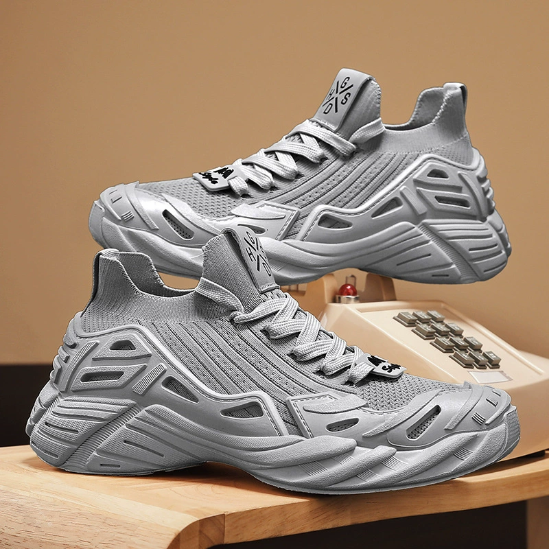 Летние дышащие легкие слипоны на толстой подошве, новые, из трикотажной ткани, повседневная обувь для мужчин, кроссовки для отдыха на природе, мужская обувь для путешествий