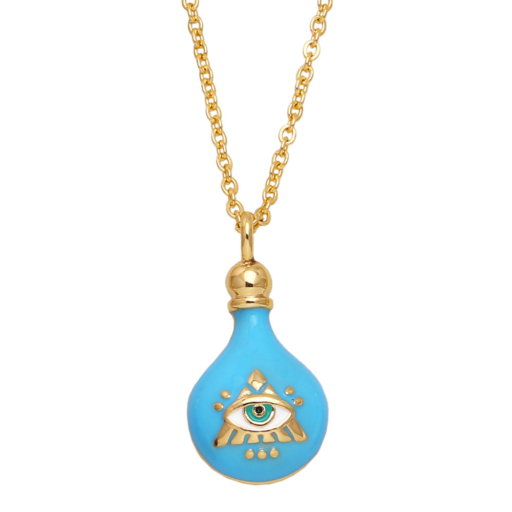 Fashion Devilu0027S Eye Bulb Copper Pendant Necklace Enamel Copper Necklaces