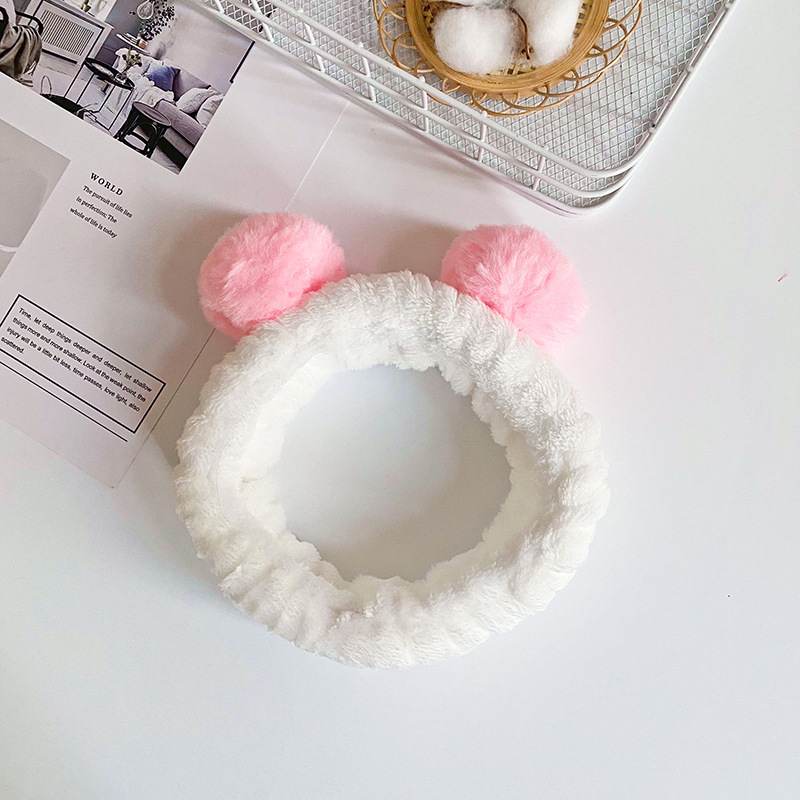 Japonés y coreano Super Linda Bola de Pelo banda de pelo de ala ancha lavado de cara femenina SPA antideslizante banda de pelo Internet celebridad pañuelo accesorios para el cabello fábrica al por mayor