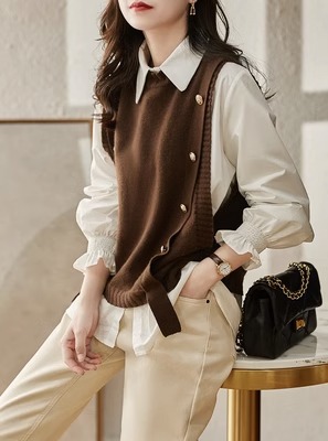 Chaleco de las mujeres 2020 nuevo chaleco de principios de primavera de punto de diseño suelto sentido chaleco suéter chaleco sin mangas de moda ropa exterior