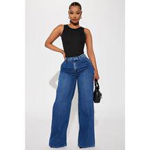 X 35461 Solid high-waisted wide-leg pants ��ɫ�������ȿ�����