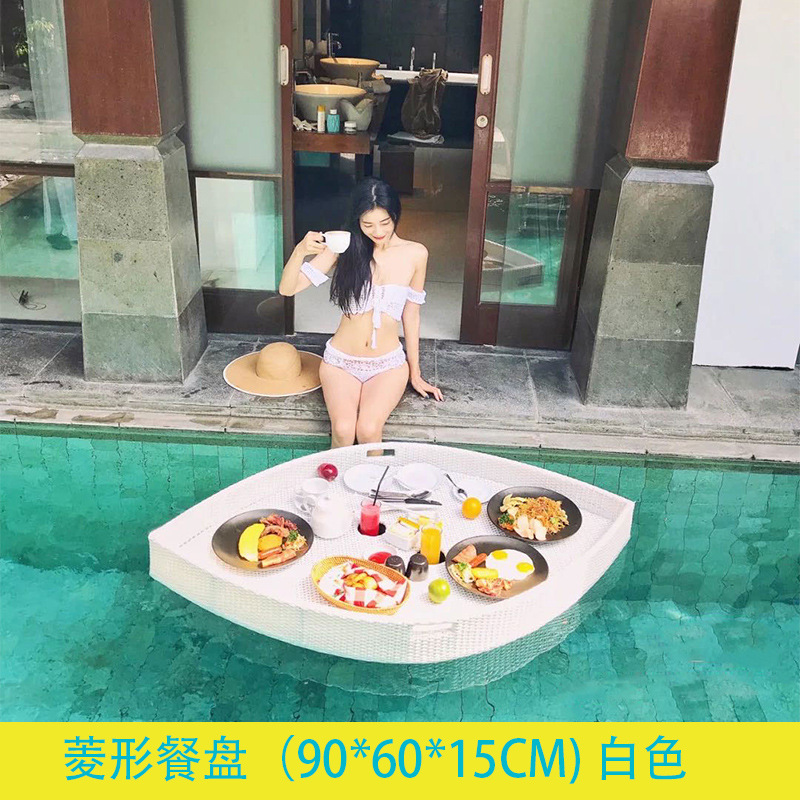 Té de la tarde de celebridades de Internet, cesta de ratán, bandeja de desayuno flotante de agua de Bali, bandeja flotante de la piscina de la villa del hotel