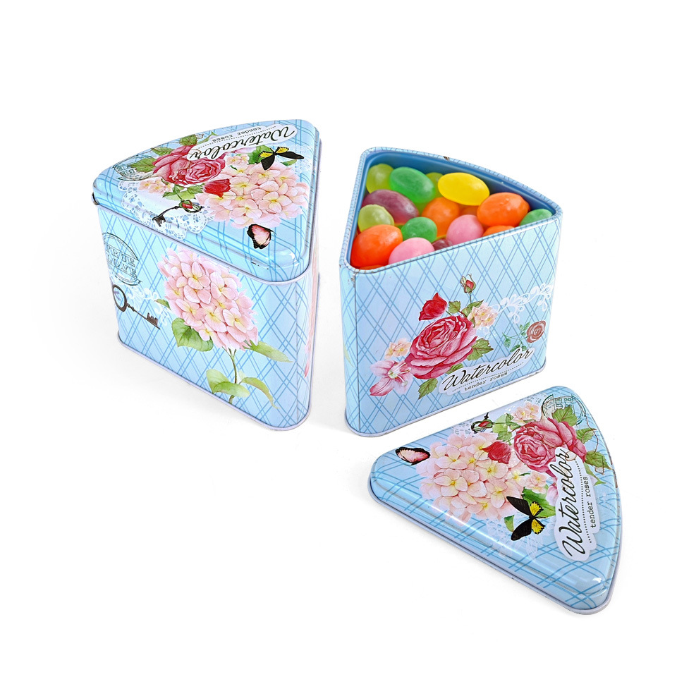 厂家供应三角形马口铁铁罐定制糖果异形礼品罐 万圣铁盒可定制