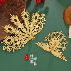 DIY ジュエリーアクセサリー古代スタイルの金属フェニックス開眼中空花片手作り花嫁韓服ヘアクラウン頭飾り素材