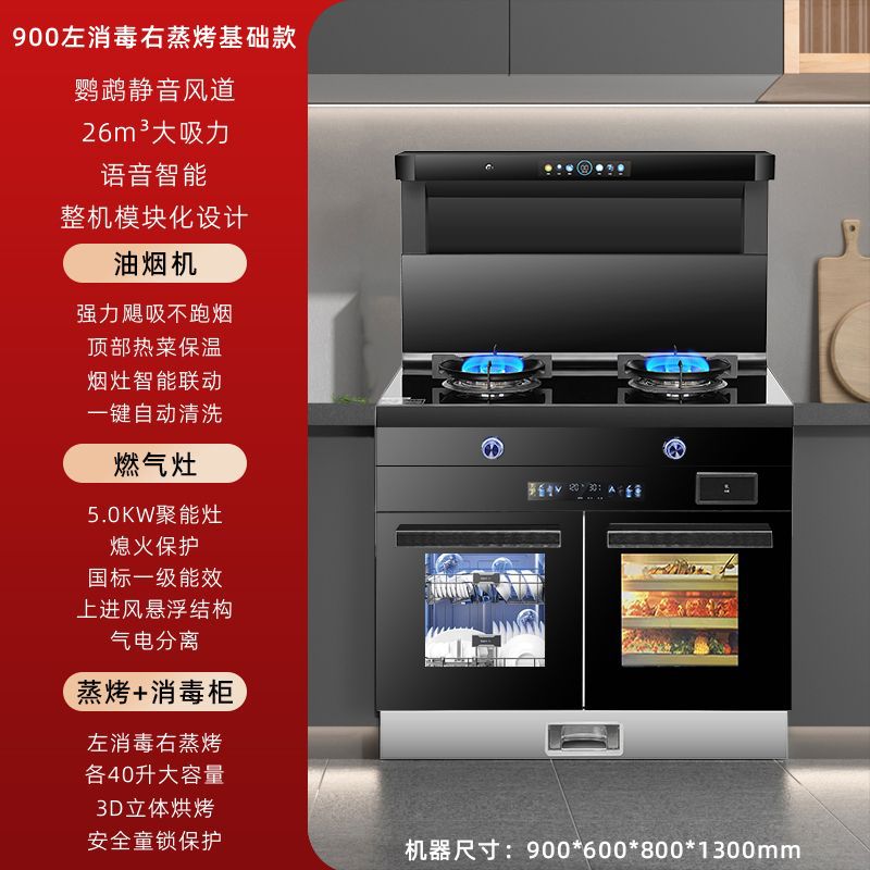 900 왼쪽 소독, 오른쪽 스팀 및 베이킹 기본 모델 - 파이프 천연가스 + 좌우 연기 배출 [ 공동보증]
