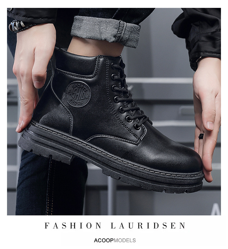 Herren Martin Boots High-top Britischer Stil Mit Dicker Sohle_voghion.com