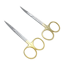 牙科手术剪 小剪刀 金柄剪 直头弯头 不锈钢材质 口腔器械