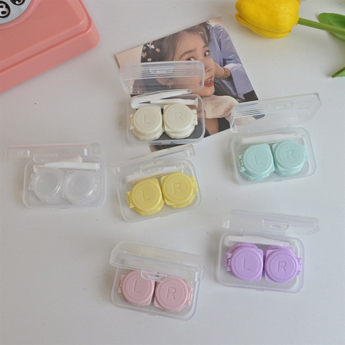 ins like fish transparent simple candy color compact contact lens box companion box portable contact lens care box