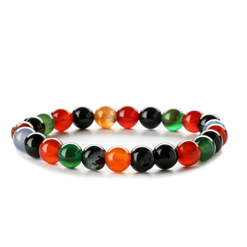 Agate бусирован bracelet? - need translation: Агатовая бусы браслет, 8 мм круглые бусины, европейский стиль, легковесный оптовый аксессуар