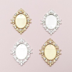 新デザインの花盤花托合金アクセサリーの鏡面装飾部品13*18鏡面ベースの材料