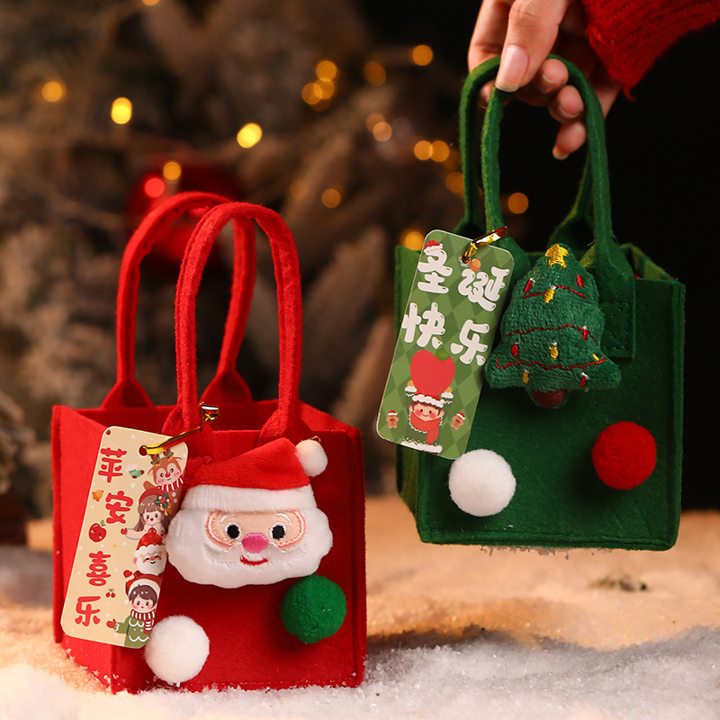 クリスマス平安夜リンゴプレゼント袋フェルト手提げキャンディー包装箱小プレゼント袋創意漫画袋|undefined