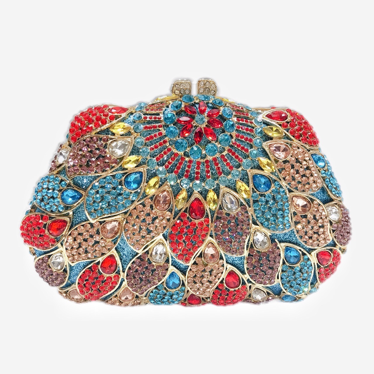 * Bolsa de cena de diamantes transfronterizos de estilo europeo y americano de flores de diamantes huecos bolsas de gemas bolsas de diamantes de mano bolsas de vestir bolsas de mujer