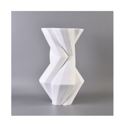 现代简约折线叶纹花瓶黑白树刺树脂大花器民宿酒店样板房简约摆件