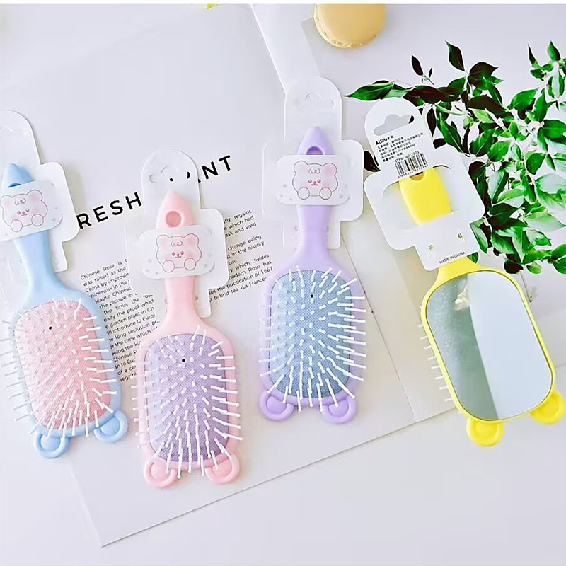 New Model Colorful Air Cushion Comb with Mirror, Semi-Round Head Large Hairdressing Comb, Cartoon Air Cushion Comb New Model Colorful Air Cushion Comb with Mirror, Semi-Round Head Large Hairdressing Comb, Cartoon Air Cushion Comb