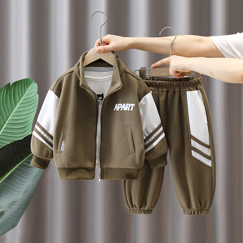 5943 Traje deportivo para niños Traje casual de otoño para bebés de moda 2024 Traje de dos piezas de primavera y otoño para niños de nuevo estilo