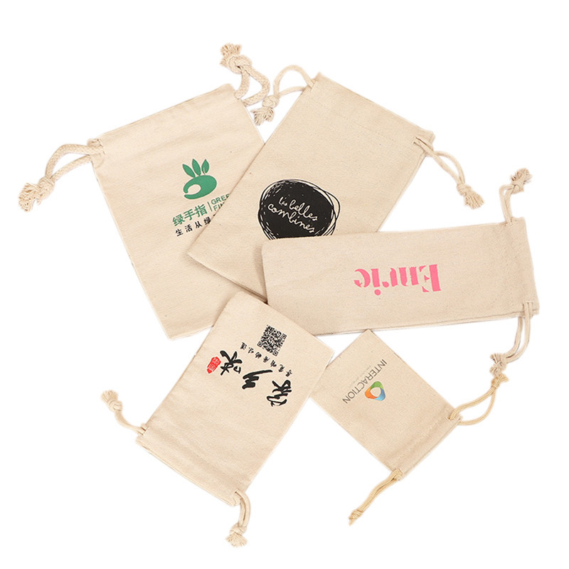 工厂供应麻布袋吹风机亚麻布袋抽绳小麻布袋 棉麻束口袋印刷加工