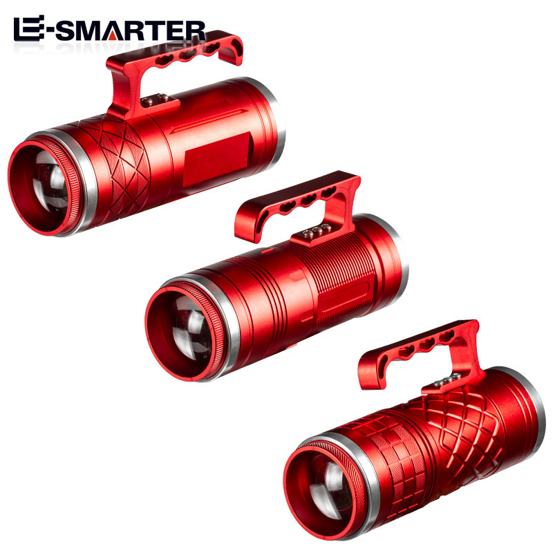 Transfronteriza nueva luz de la pesca del LED de tres fuentes de luz recargable zoom digital pantalla LCD Luz de la pesca de La Noche Luz