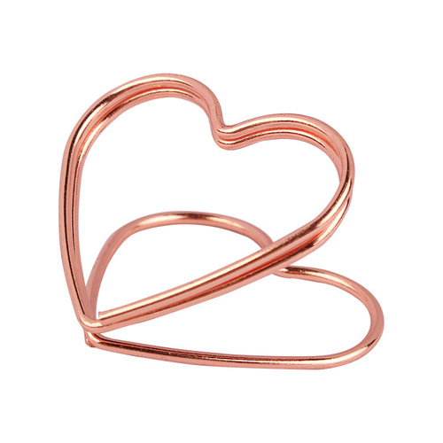 Amazon Creative Business Card Holder, Heart Shaped Sticky Note Clip, Vertical Label Seat Holder, Message Clip, Metal Double Layer Card Holder