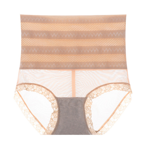 New lace edge butt lifting panties waistband postpartum slim fit tummy control pants mesh breathable high waist women's briefs