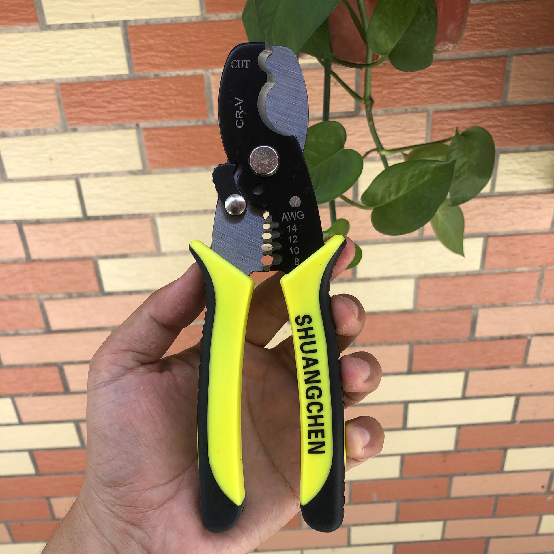 FUENTE fabricante multifuncional Pelacables eléctrico Pelacables divisor de alambre cortador de alambre Pelacables alicates que prensan Alambre de cuero