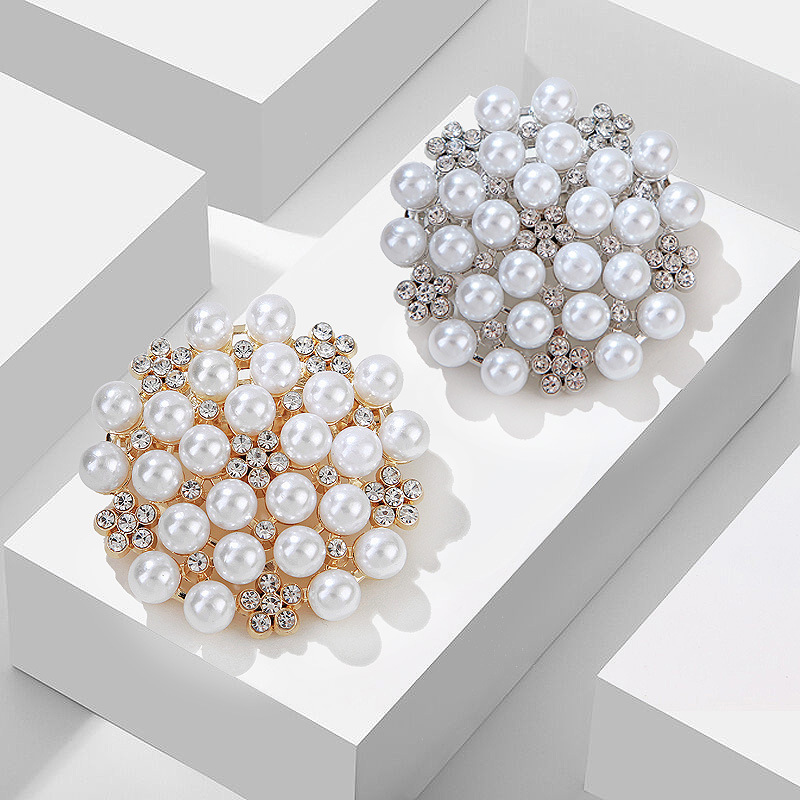 Koreaanse mode milieuvriendelijke legering vol strass parel camelia pin vrouwelijke corsage kleding accessoires sieraden_voghion.com
