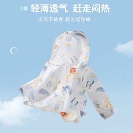 2444+2335新款儿童夏装凉感网眼透气纯棉外套男女宝宝开衫