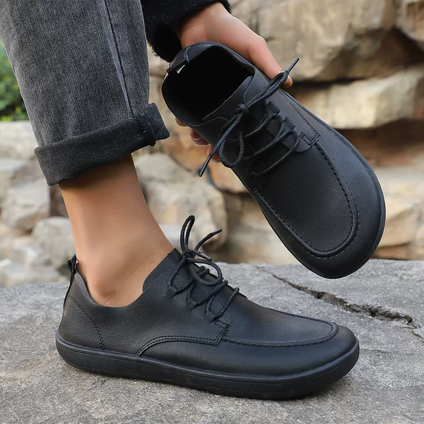 Men's Shoes Summer New Large Size Wide-Toe Barefoot Shoes Korean Style Low-Top Shoes Student Casual Shoes Flat Lace-Up Shoes