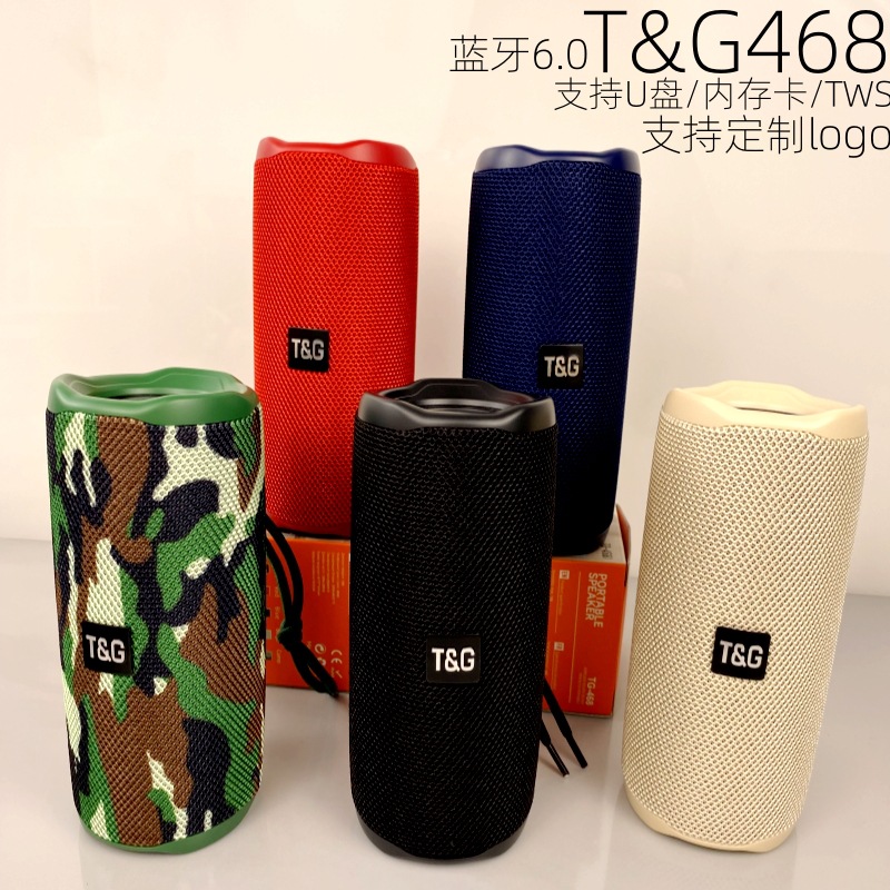 Transfronterizo TG468 altavoz bluetooth portátil tarjeta de conexión TWS pareja regalos subwoofer doble oscilador bluetooth sonido