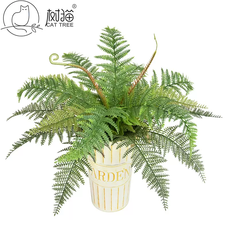 环保仿真植物墙配草60cm大叶波斯草塑胶蕨类植物橱窗装饰假草盆栽