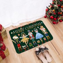 圣诞胡桃夹子法兰绒地毯 - 绿色背景MERRY CHRISTMAS 5个胡桃夹子