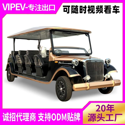 8-Seater Electric Sightseeing Car for Tourist Attractions, Hotels, Guesthouses, Sales Offices, House Viewings, Shuttle Service, Vintage Classic Car