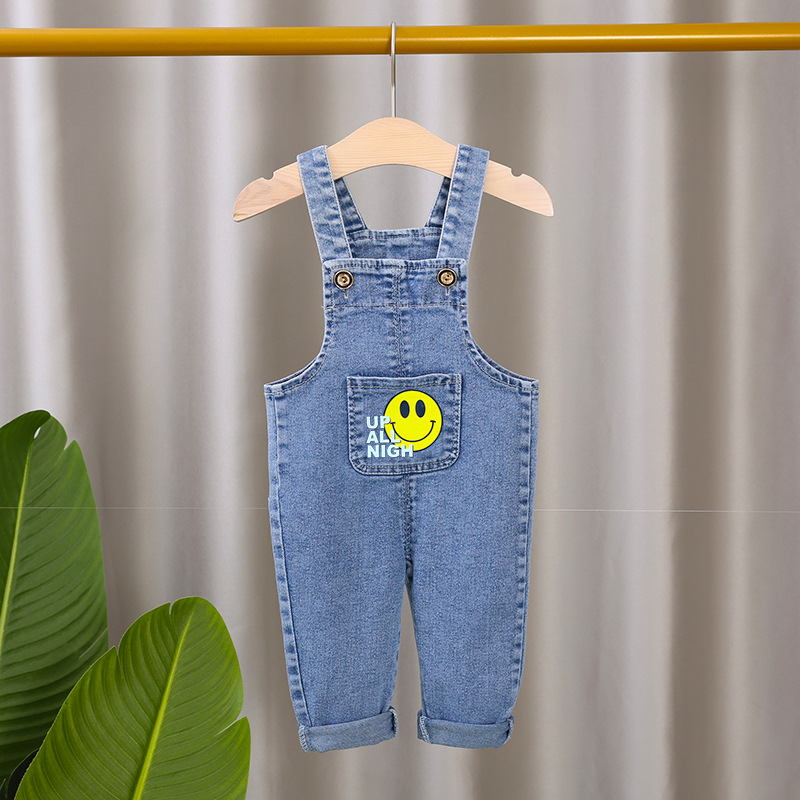 Baby's Denim Overalls Spring and Autumn Girls' Thin Optable One-Year-Old Children's Stylish Baby Soft Jeans for Children