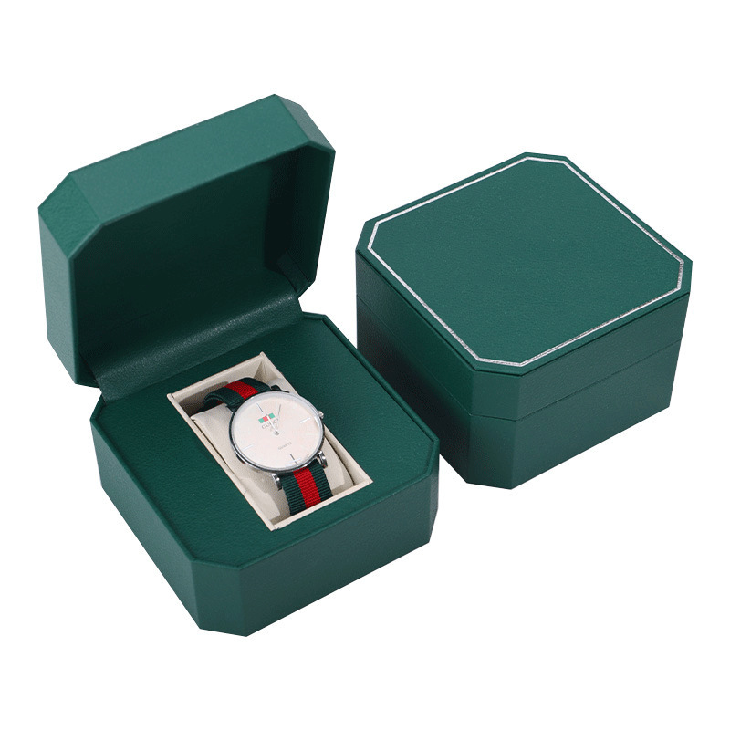 Fuente de fábrica pu caja de reloj flip reloj caja de embalaje pu cuero joyería caja de almacenamiento caja de reloj al por mayor