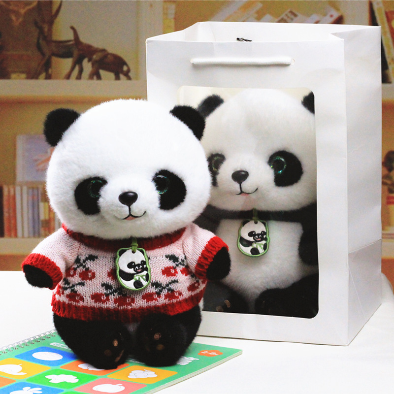 Authentic Mink Fur Panda Plush Toy, Cute Sichuan Giant Panda Doll, Customizable with Logo, Commemorative Gift Authentic Mink Fur Panda Plush Toy, Cute Sichuan Giant Panda Doll, Customizable with Logo, Commemorative Gift